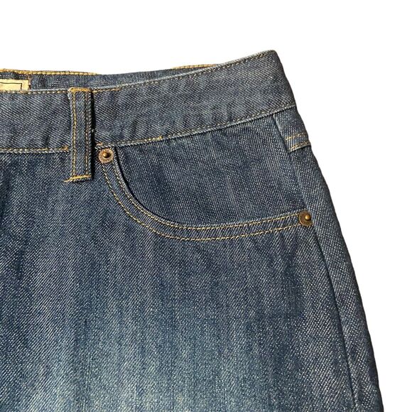 Route 66 Denim Skirt 5 Pocket Zip Fly Size 10 Distressed Raw Frey Hem Retro Y2K - Picture 6 of 11